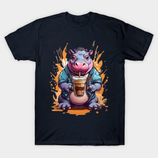 Iced Coffee and Baby Hippo T-Shirt